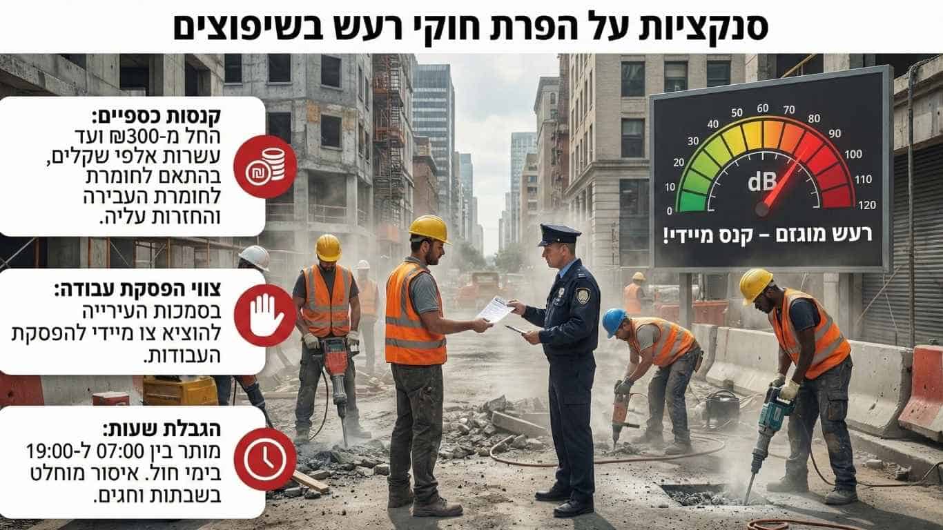 סנקציות על הפרת חוקי רעש בשיפוצים