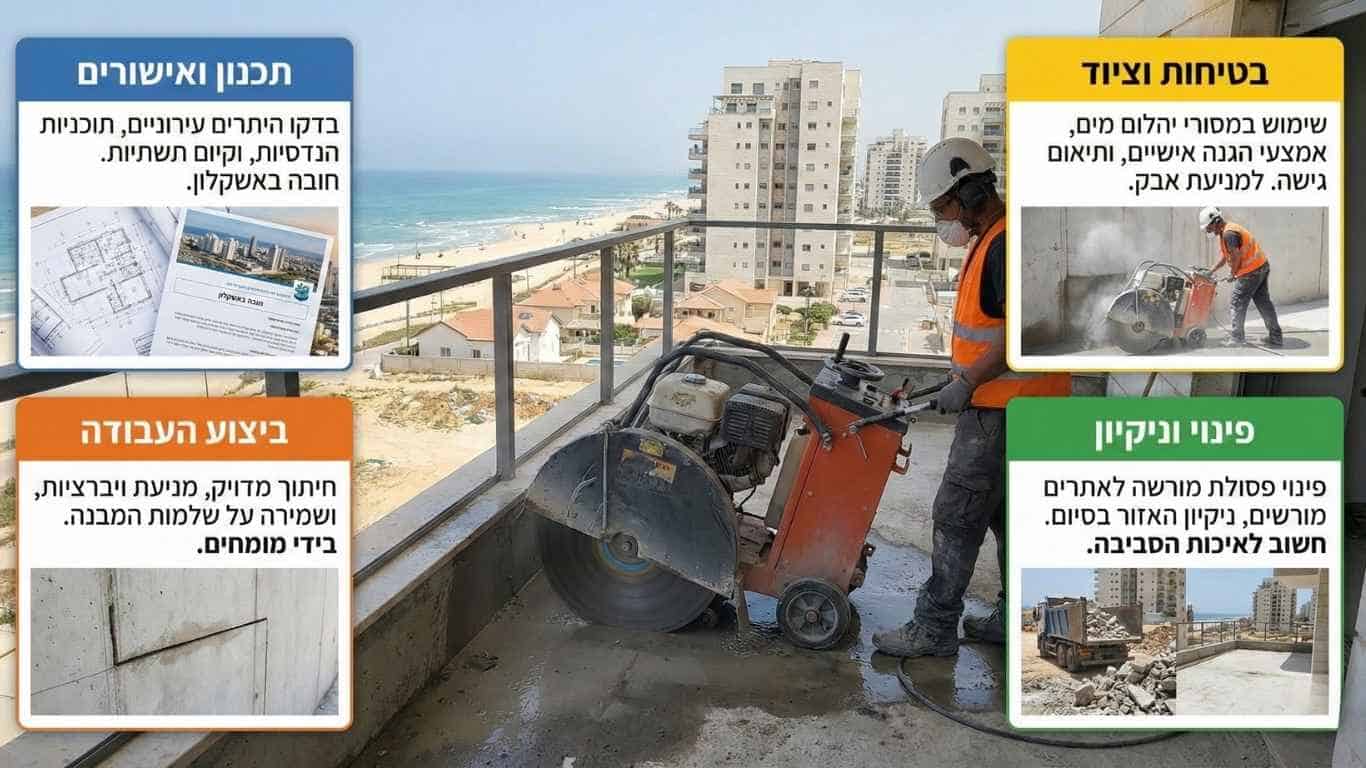 ניסור בטון באשקלון מה צריך לדעת
