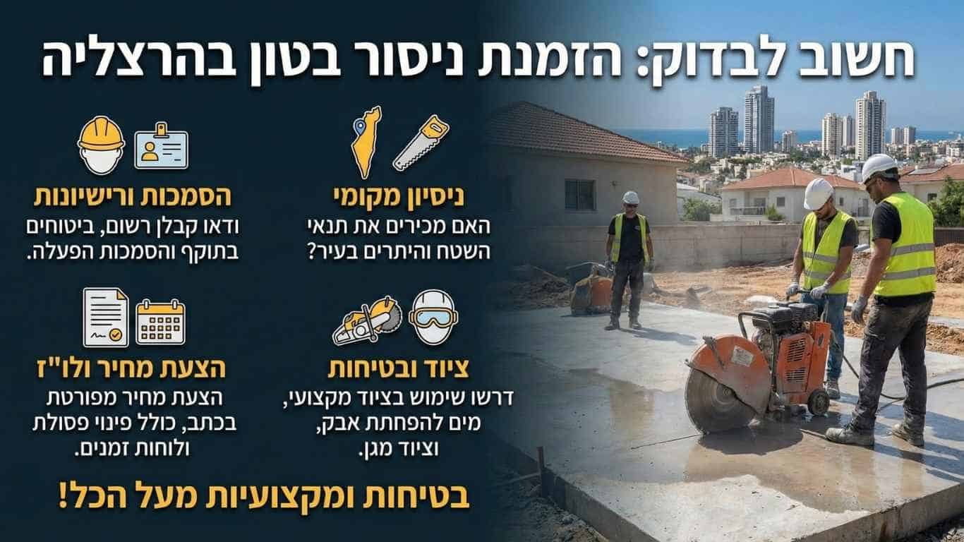 הזמנת ניסור בטון בהרצליה