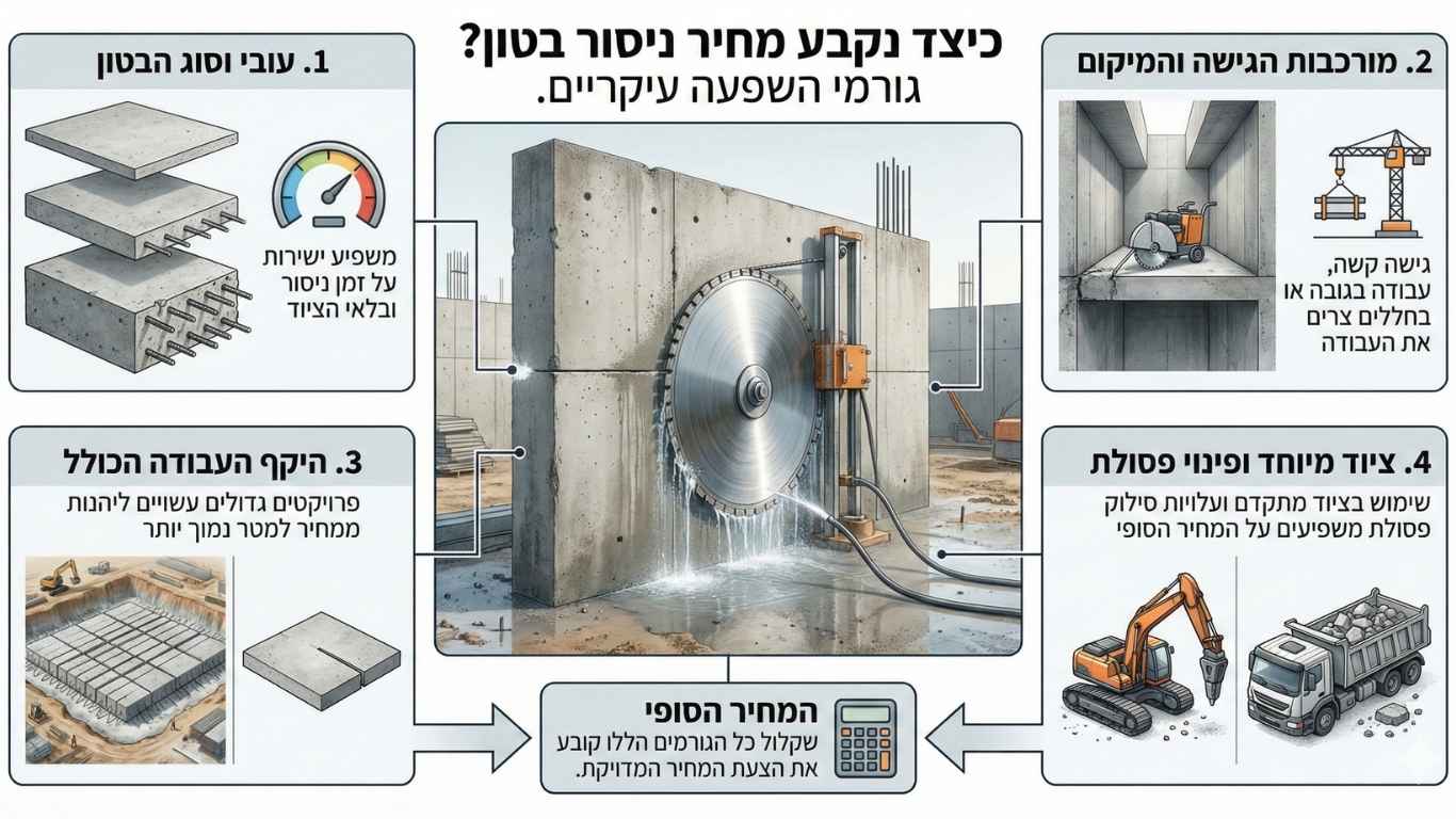 כיצד נקבע מחיר ניסור בטון