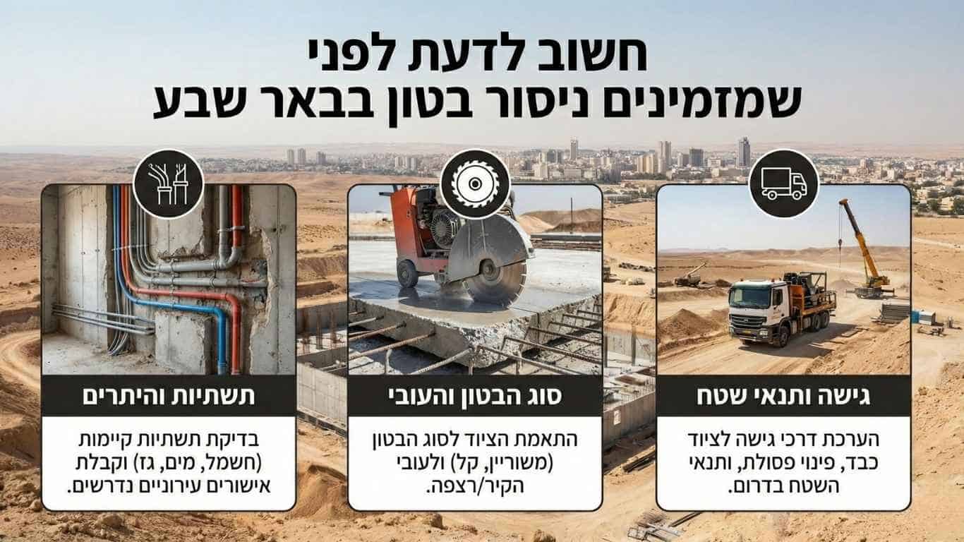 מה חשוב לפני שמזמינים ניסור בטון בבאר שבע
