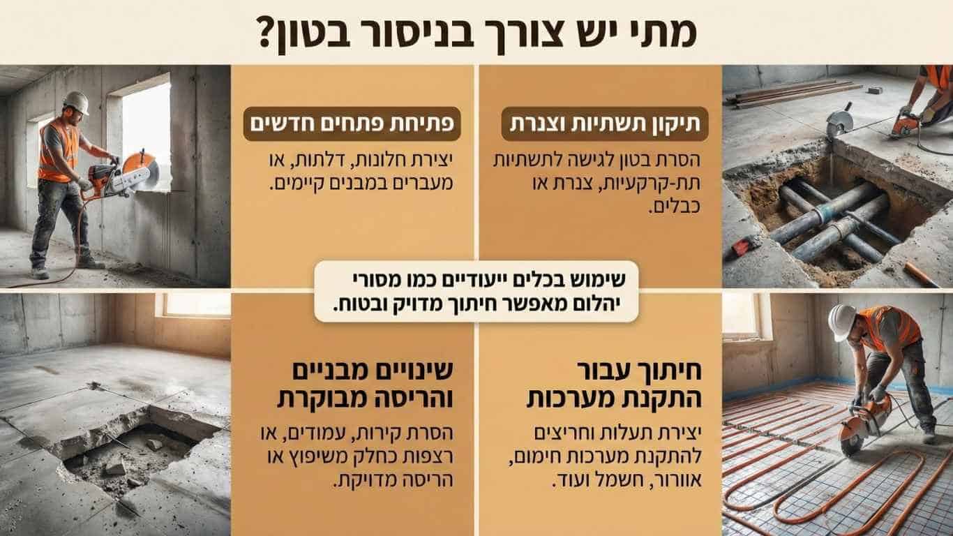 מתי יש צורך בניסור בטון מתי יש צורך בניסור בטון