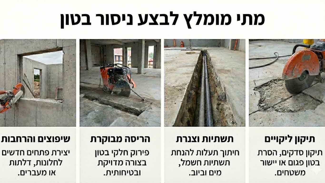 מתי מומלץ לבצע ניסור בטון